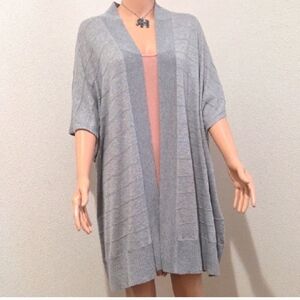 Gray Open Front Cardigan/Kimono